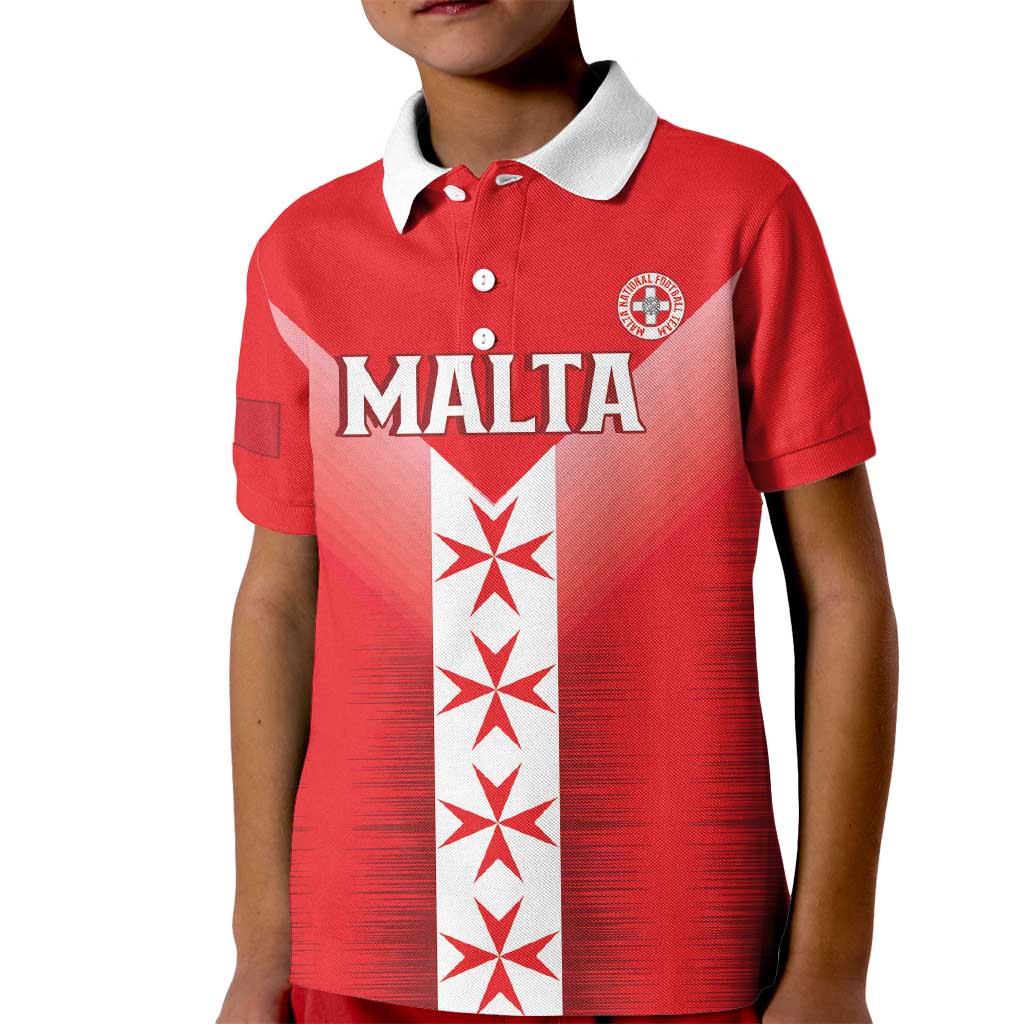 Custom Malta Football Kid Polo Shirt Maltese Cross Sporty Style