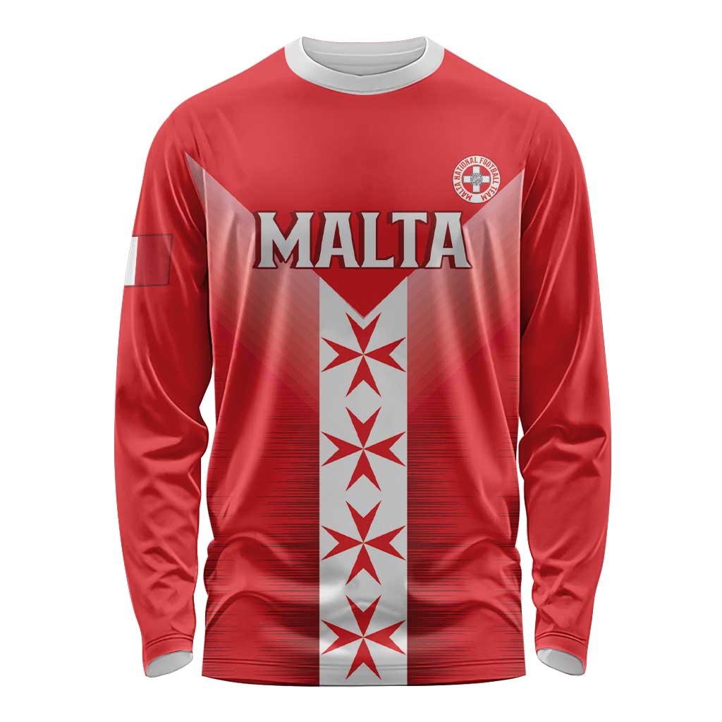 Custom Malta Football Long Sleeve Shirt Maltese Cross Sporty Style