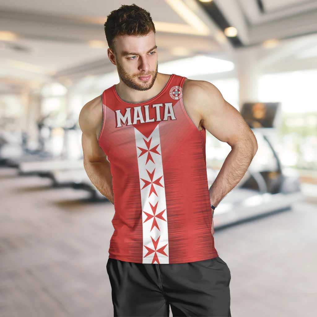 Custom Malta Football Men Tank Top Maltese Cross Sporty Style