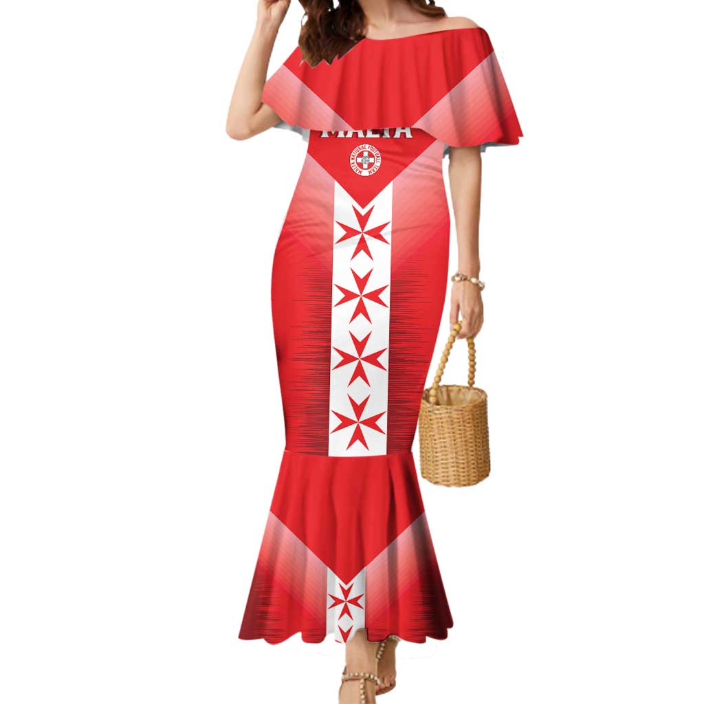 Custom Malta Football Mermaid Dress Maltese Cross Sporty Style