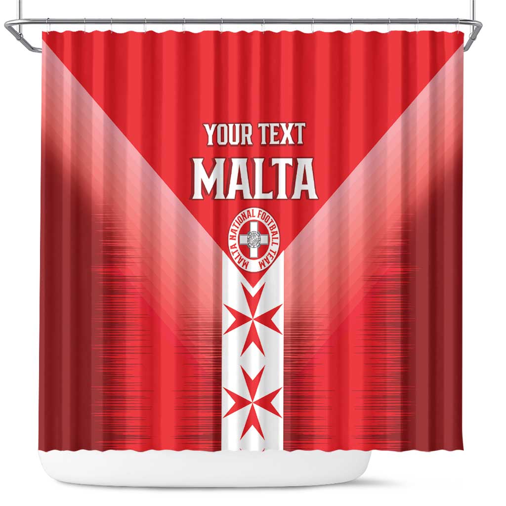 Custom Malta Football Shower Curtain Maltese Cross Sporty Style