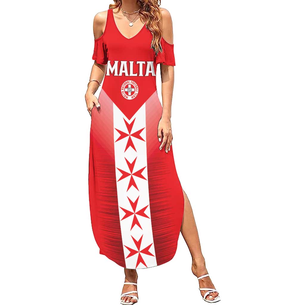 Custom Malta Football Summer Maxi Dress Maltese Cross Sporty Style