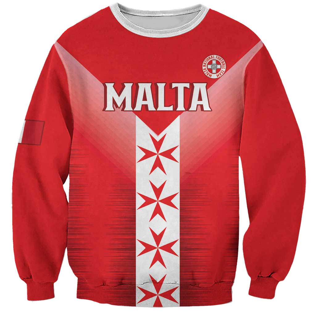 Custom Malta Football Sweatshirt Maltese Cross Sporty Style