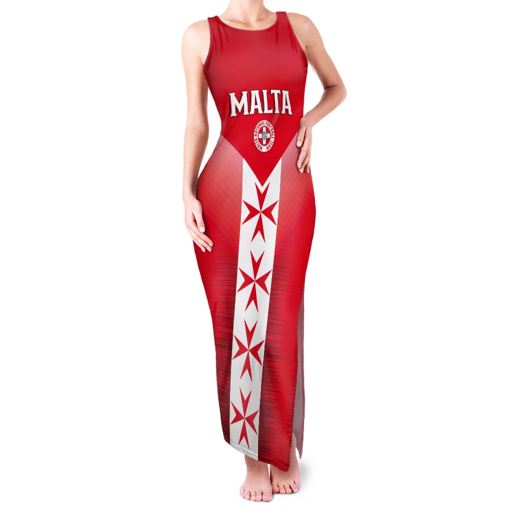 Custom Malta Football Tank Maxi Dress Maltese Cross Sporty Style