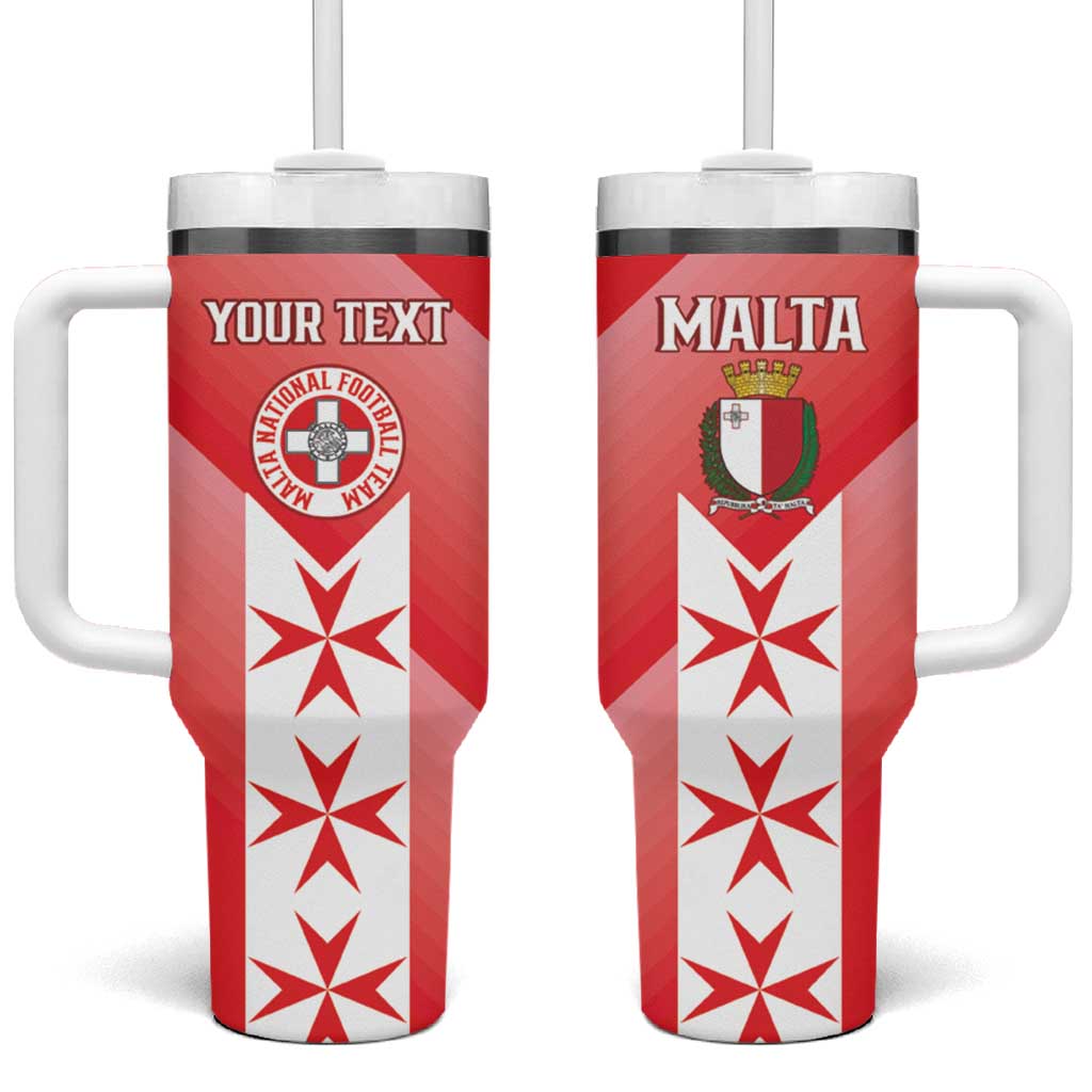 Custom Malta Football Tumbler With Handle Maltese Cross Sporty Style