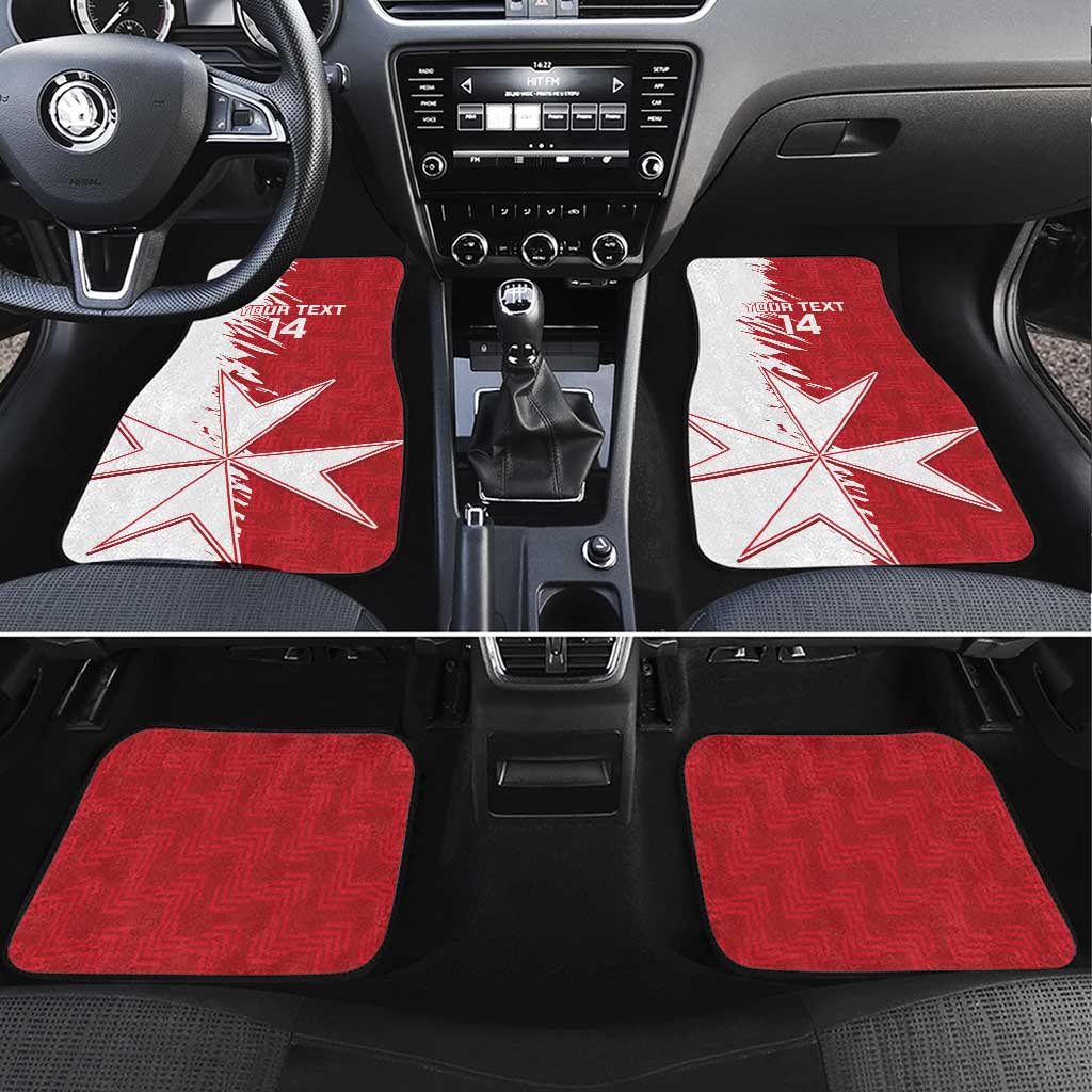 Custom Malta Football Car Mats Go Champions Flag Style