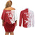 Custom Malta Football Couples Matching Off Shoulder Short Dress and Long Sleeve Button Shirt Go Champions Flag Style