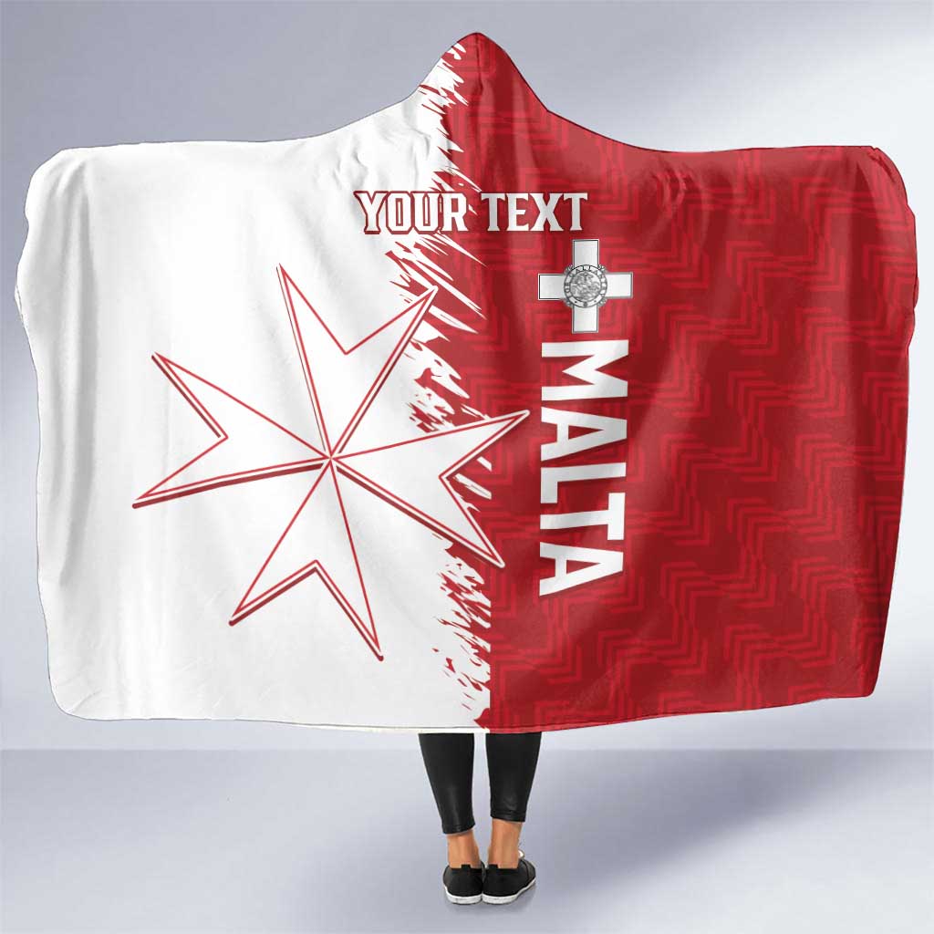 Custom Malta Football Hooded Blanket Go Champions Flag Style