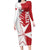 Custom Malta Football Long Sleeve Bodycon Dress Go Champions Flag Style