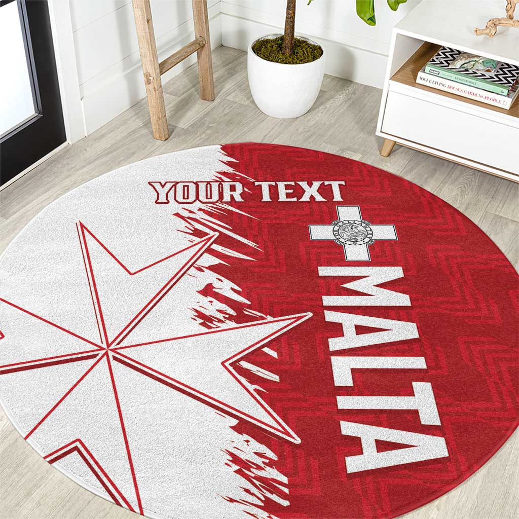 Custom Malta Football Round Carpet Go Champions Flag Style