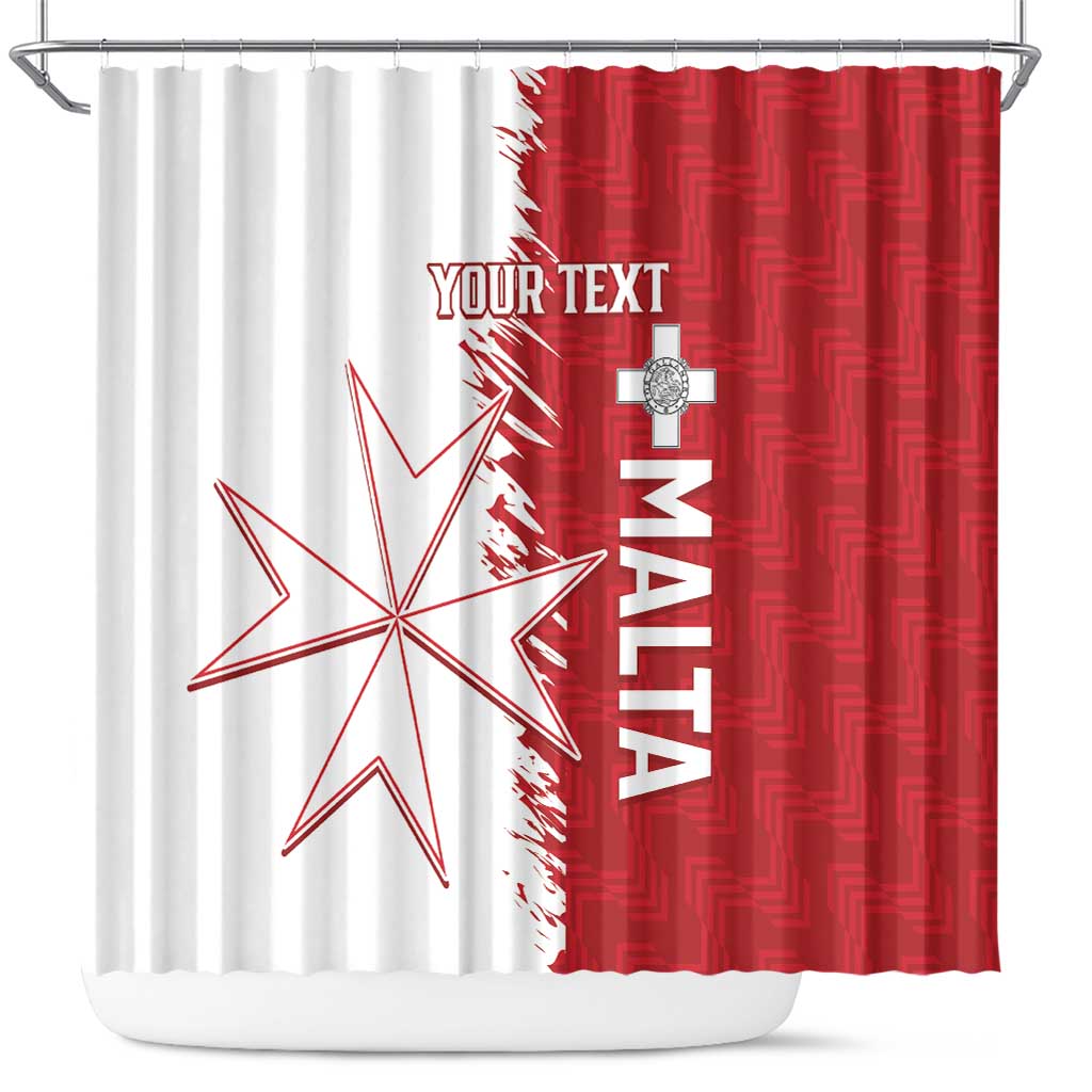 Custom Malta Football Shower Curtain Go Champions Flag Style