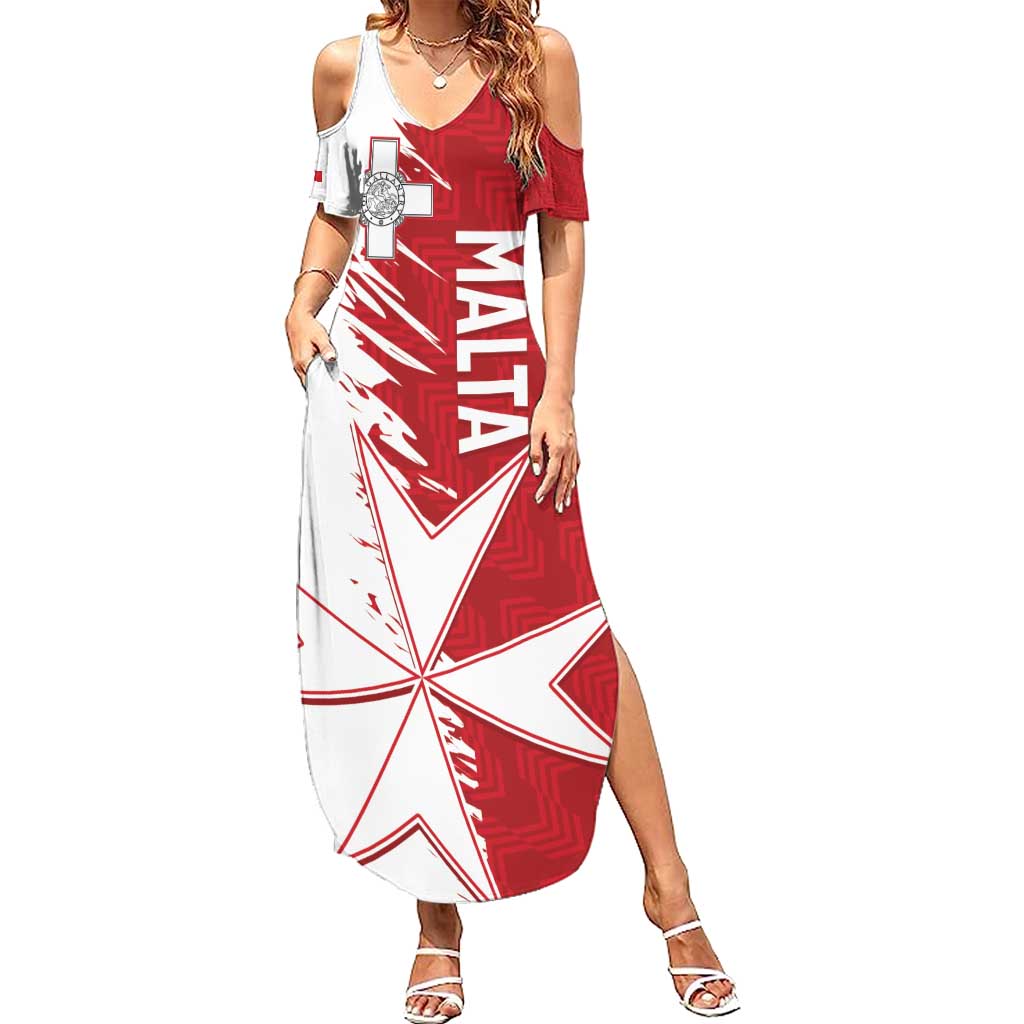 Custom Malta Football Summer Maxi Dress Go Champions Flag Style