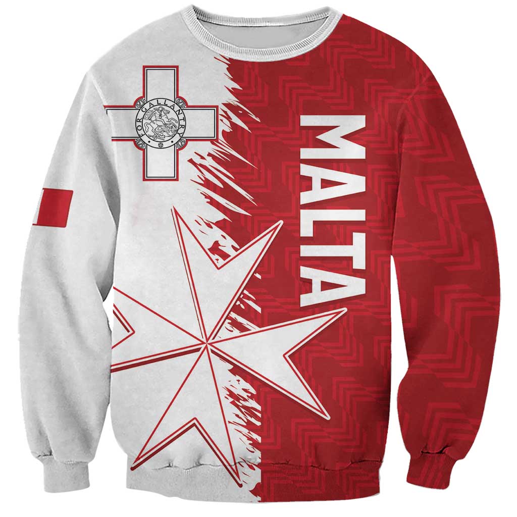 Custom Malta Football Sweatshirt Go Champions Flag Style