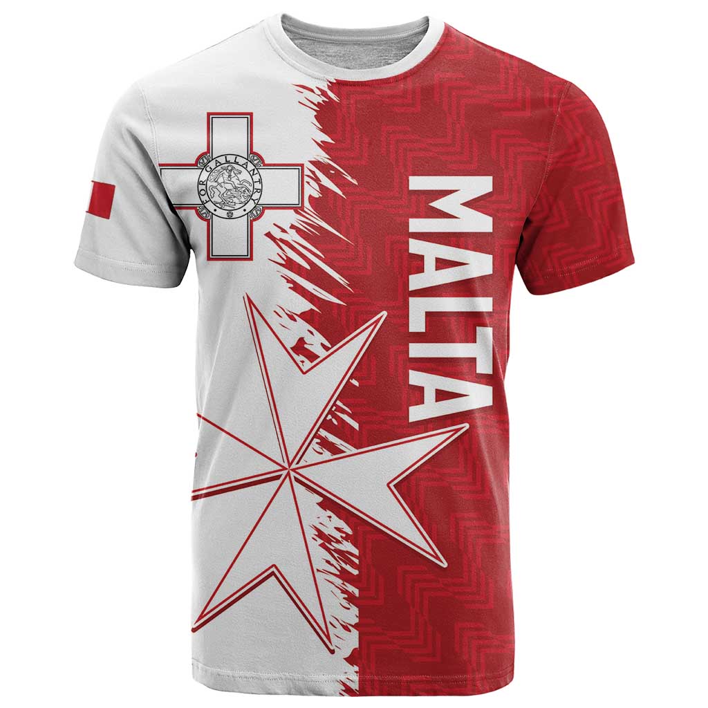 Custom Malta Football T Shirt Go Champions Flag Style