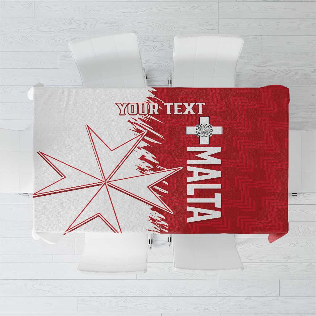 Custom Malta Football Tablecloth Go Champions Flag Style