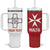 Custom Malta Football Tumbler With Handle Go Champions Flag Style