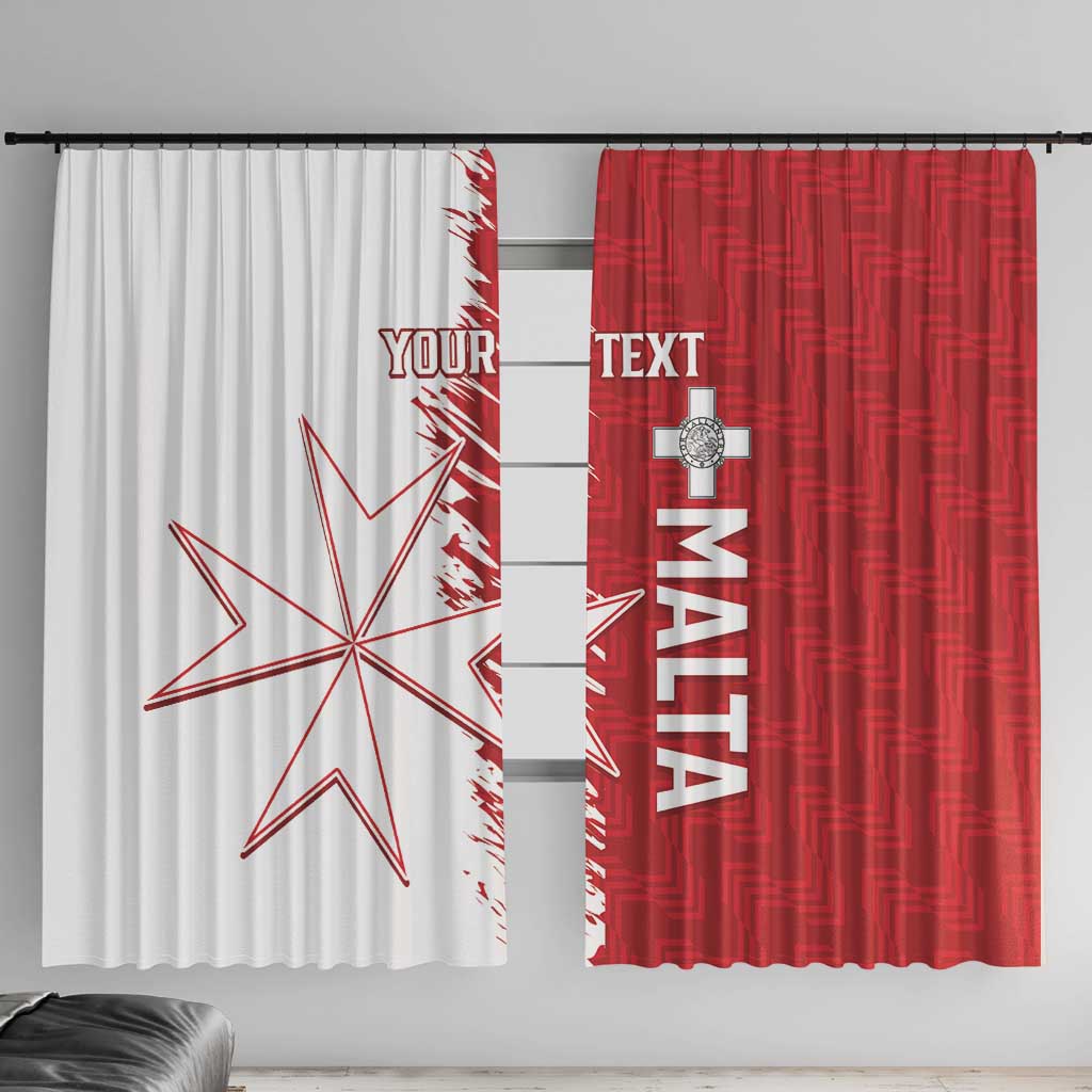 Custom Malta Football Window Curtain Go Champions Flag Style