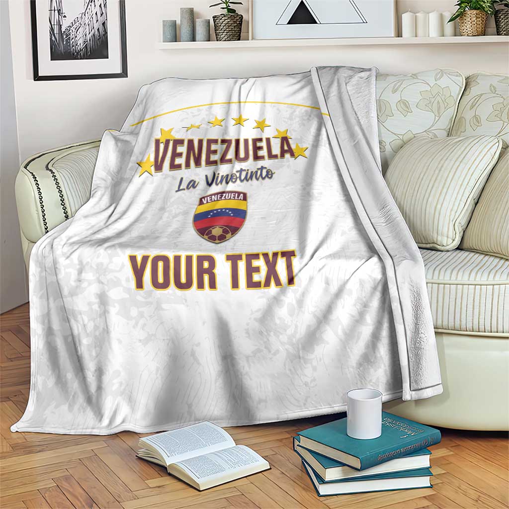 Custom Venezuela Football Blanket Come On La Vinotinto White