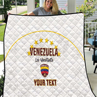 White quilt with diamond stitching, Venezuela emblem, “La Vinotinto” and “YOUR TEXT”