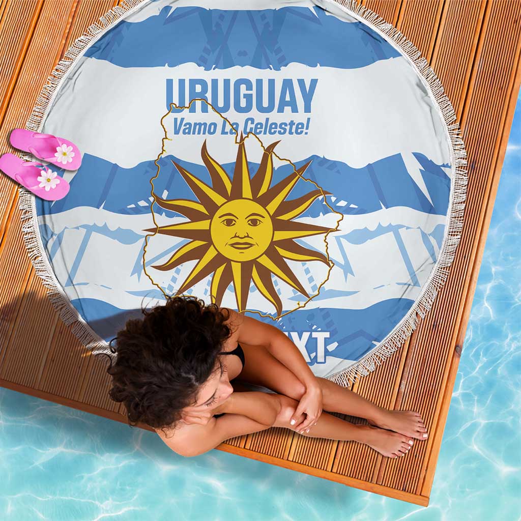 Custom Uruguay Football Beach Blanket Vamo La Celeste