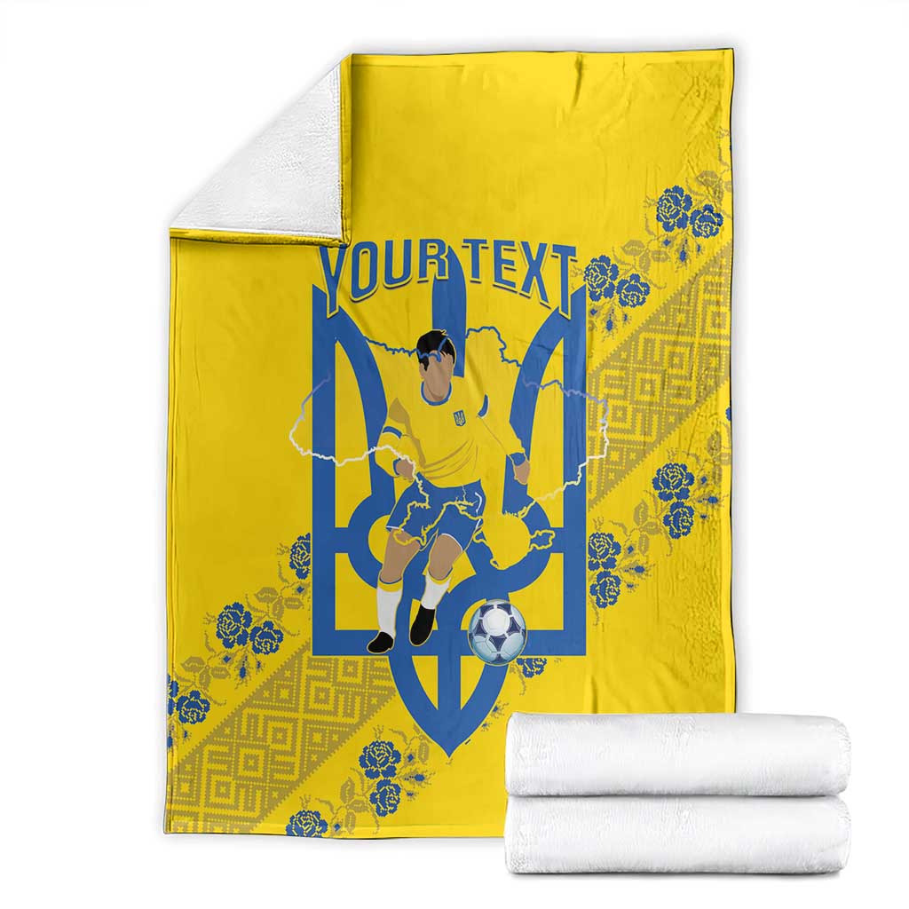 Personalised Ukraine Football Blanket Glory to Ukrainian