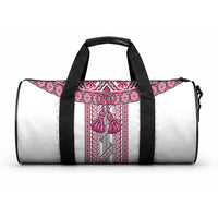 Ukraine Duffle Bag Traditional Braided Rope Belt Pink Folk Pattern