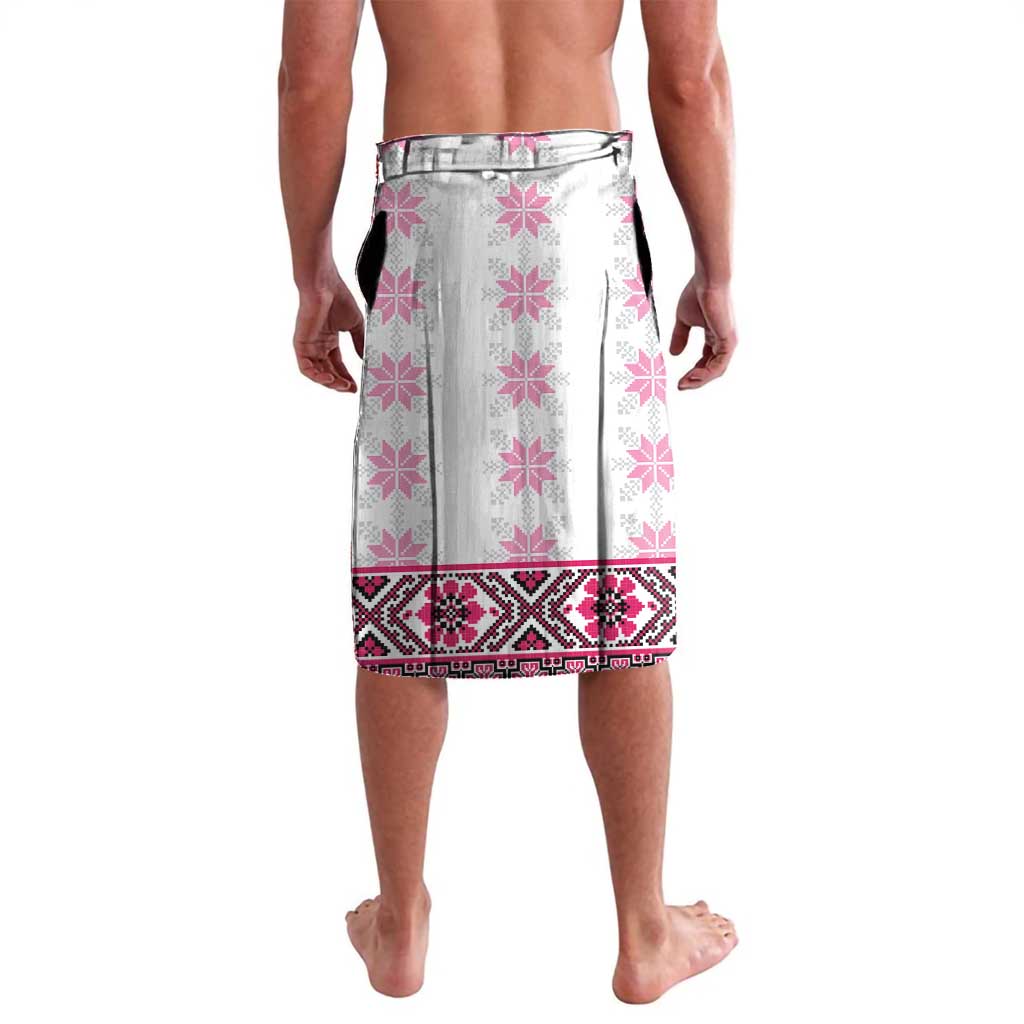 Ukraine Lavalava Traditional Braided Rope Belt Pink Folk Pattern