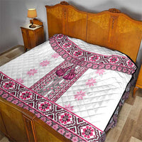 Ukraine Quilt Traditional Braided Rope Belt Pink Folk Pattern