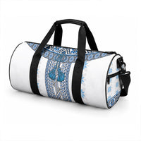 Ukraine Duffle Bag Traditional Braided Rope Belt Blue Folk Pattern
