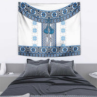Ukraine Tapestry Traditional Braided Rope Belt Blue Folk Pattern