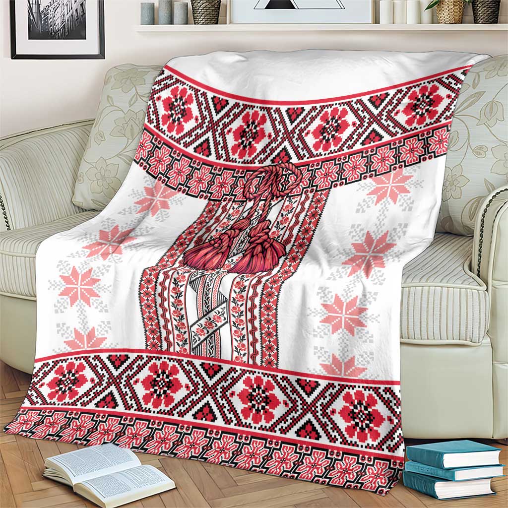 Ukraine Blanket Traditional Braided Rope Belt Red Folk Pattern