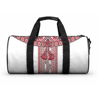 Ukraine Duffle Bag Traditional Braided Rope Belt Red Folk Pattern