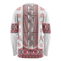 Ukraine Long Sleeve Shirt Traditional Braided Rope Belt Red Folk Pattern