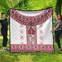 Ukraine Quilt Traditional Braided Rope Belt Red Folk Pattern