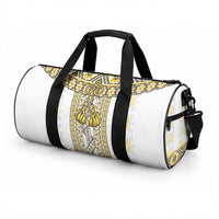Ukraine Duffle Bag Traditional Braided Rope Belt Yellow Folk Pattern