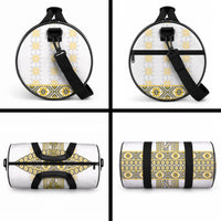 Ukraine Duffle Bag Traditional Braided Rope Belt Yellow Folk Pattern