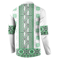 Ukraine Button Sweatshirt Traditional Braided Rope Belt Green Folk Pattern
