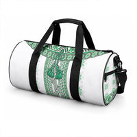 Ukraine Duffle Bag Traditional Braided Rope Belt Green Folk Pattern