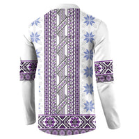 Ukraine Button Sweatshirt Traditional Braided Rope Belt Purple Folk Pattern