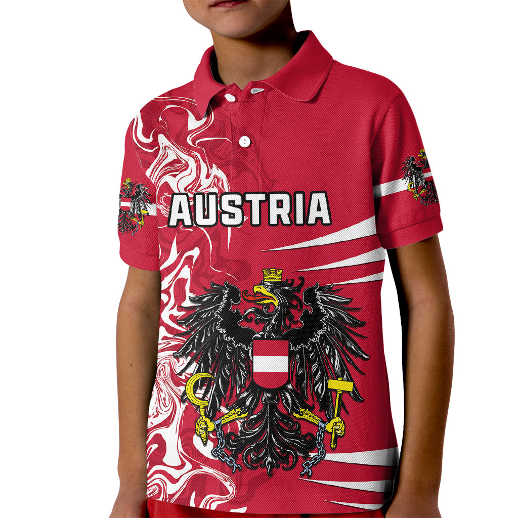 Austria Kid Polo Shirt Austrian Coat Of Arms Simple Style - Wonder Print Shop