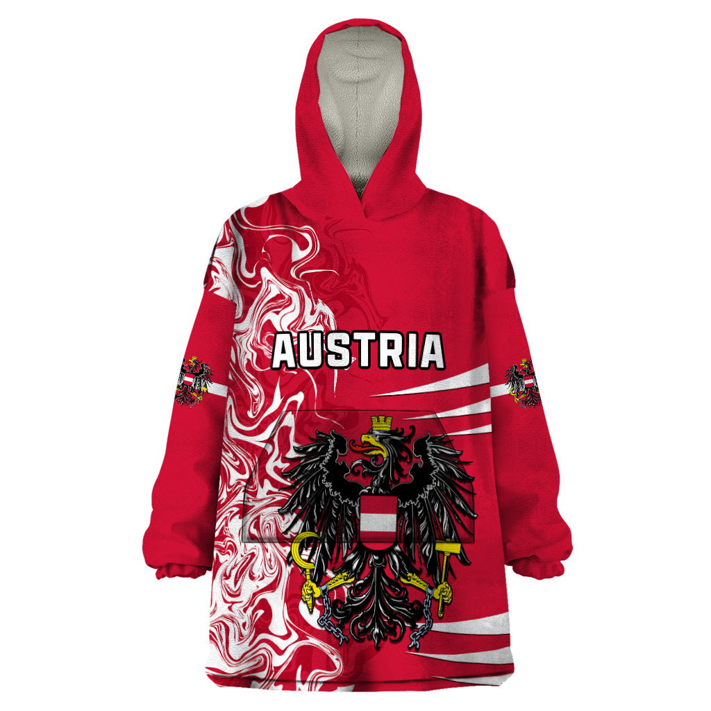 Austria Wearable Blanket Hoodie Austrian Coat Of Arms Simple Style - Wonder Print Shop