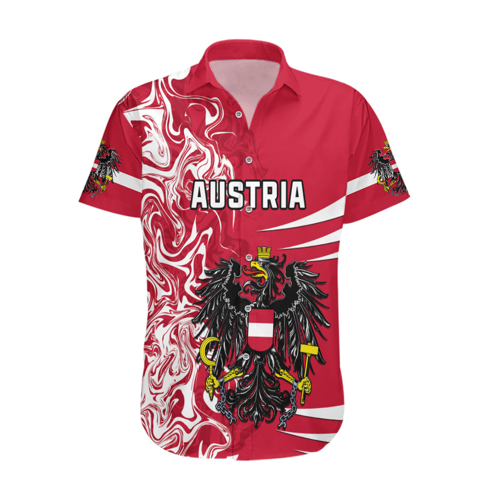 Personalised Austria Hawaiian Shirt Austrian Coat Of Arms Simple Style - Wonder Print Shop