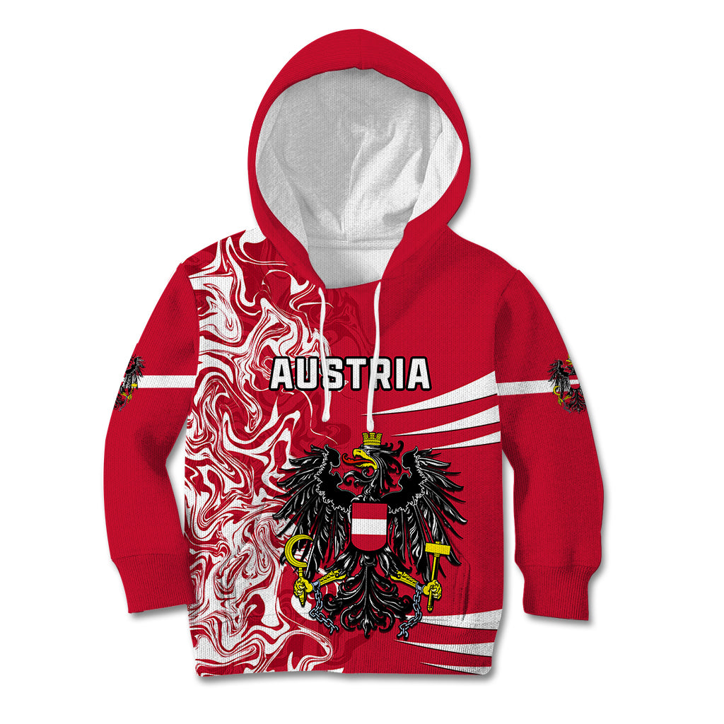 Personalised Austria Kid Hoodie Austrian Coat Of Arms Simple Style - Wonder Print Shop