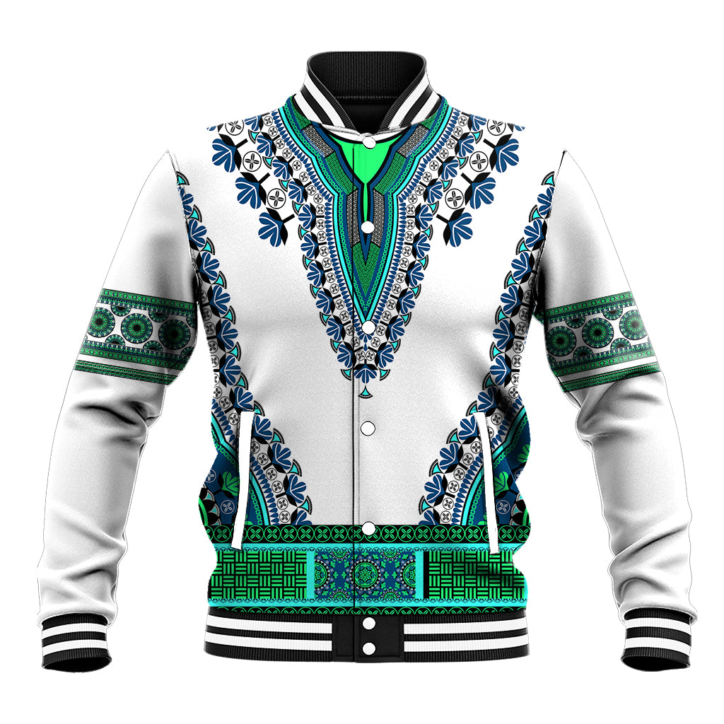 Africa Baseball Jacket African Dashiki Royal Turquoise Version - Wonder Print Shop