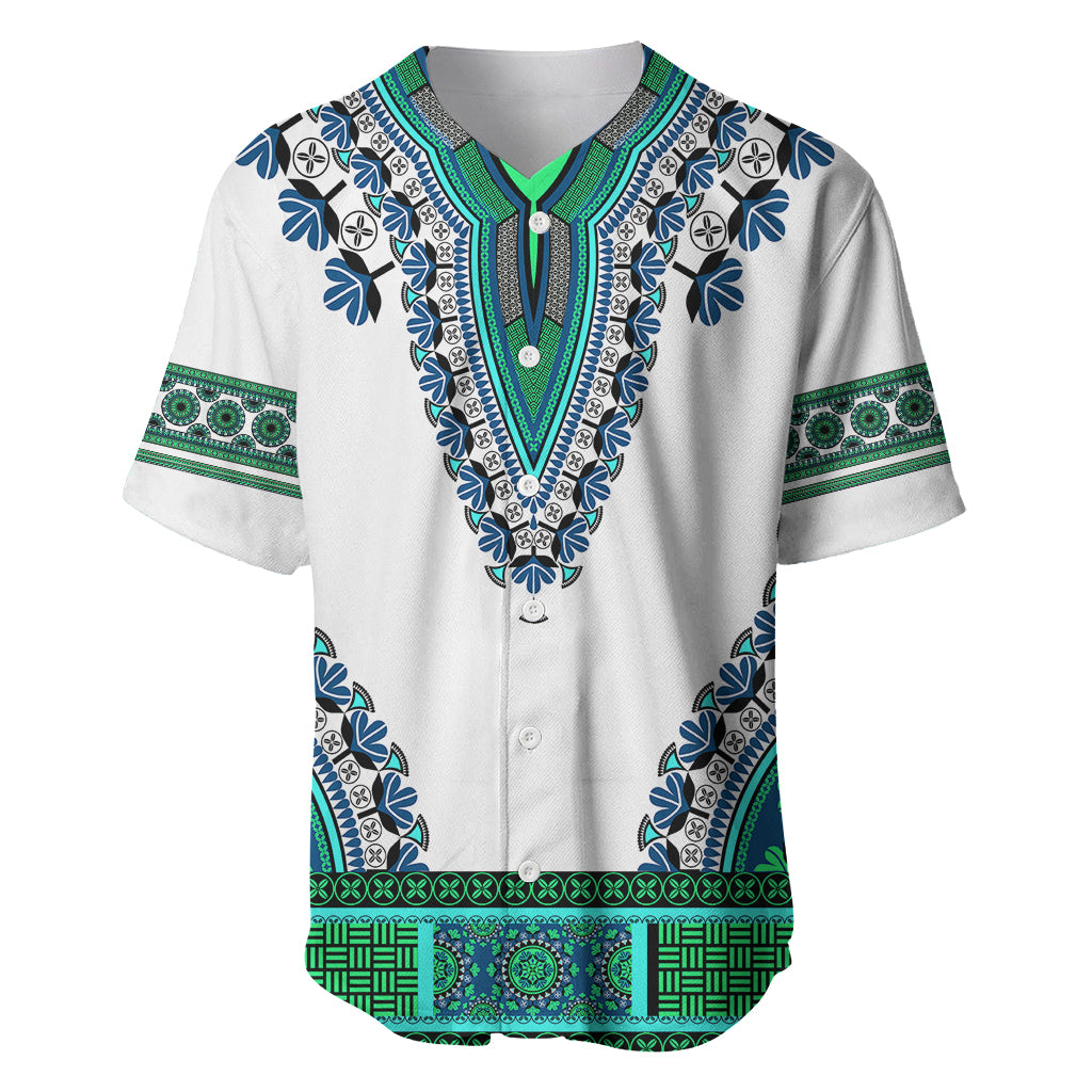 Africa Baseball Jersey African Dashiki Royal Turquoise Version - Wonder Print Shop