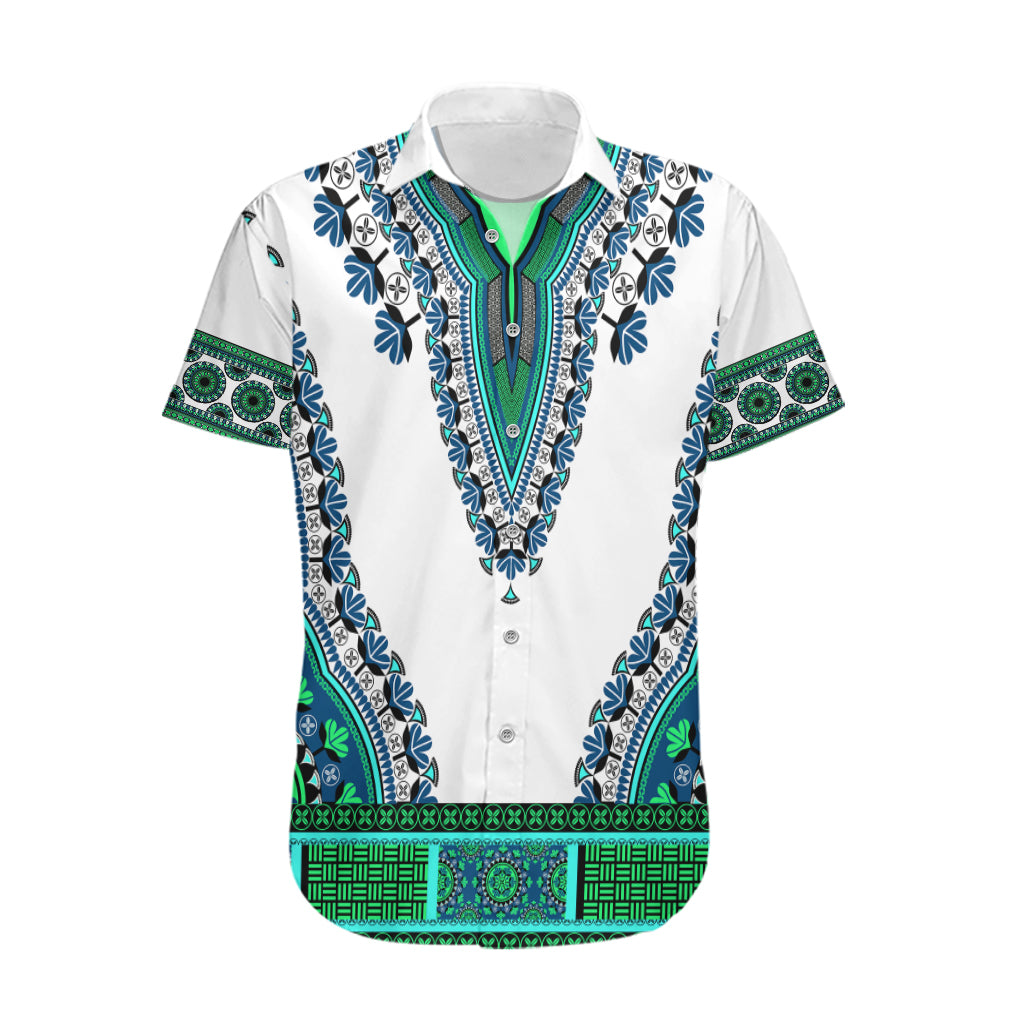 Africa Hawaiian Shirt African Dashiki Royal Turquoise Version - Wonder Print Shop