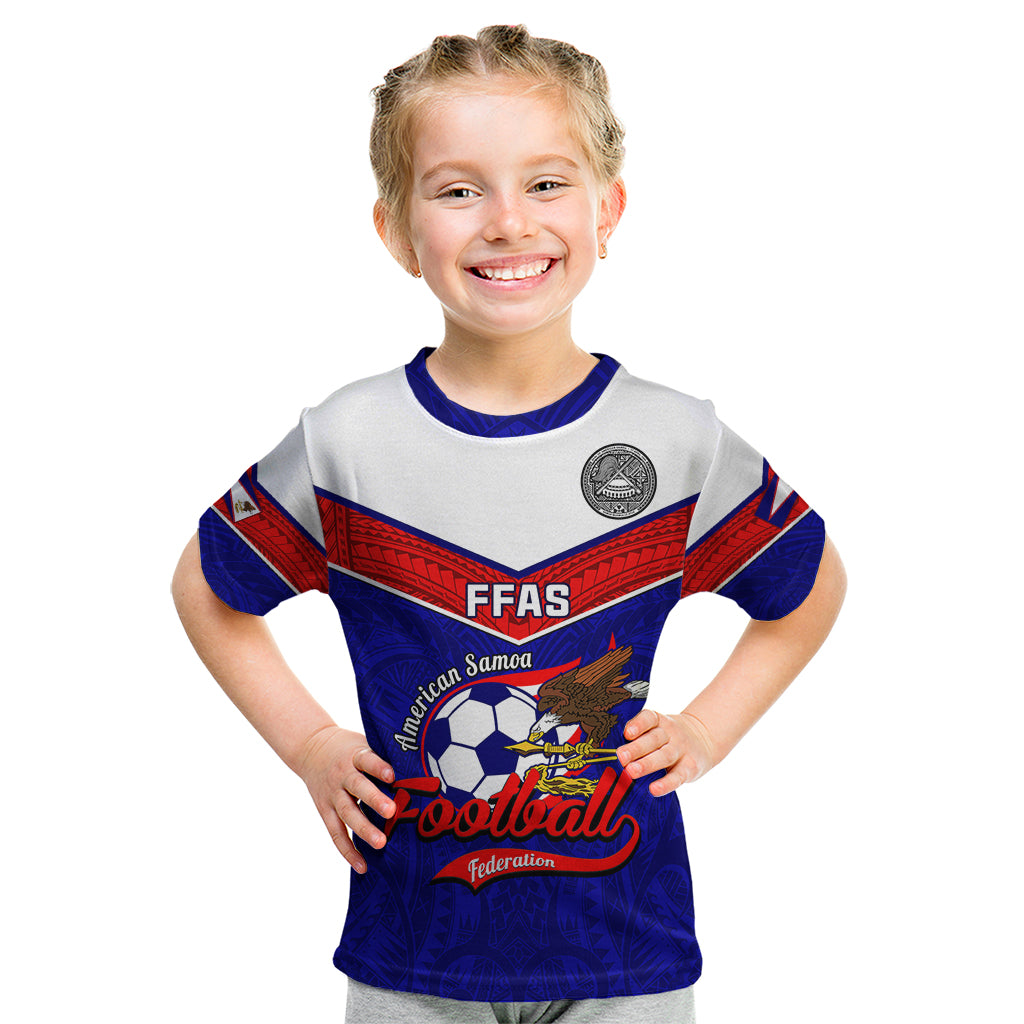 American Samoa Football Kid T Shirt Polynesian Sporty Style - Wonder Print Shop