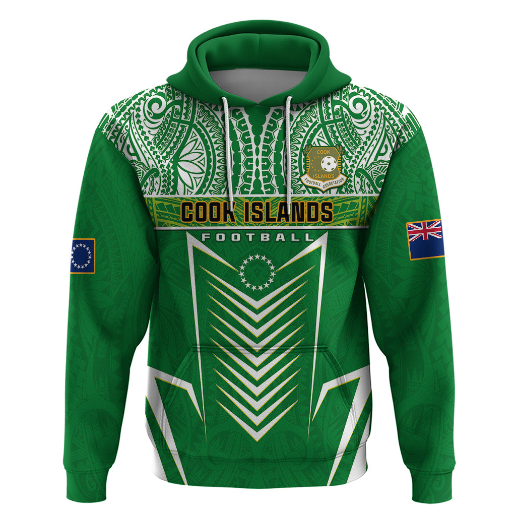 Cook Islands Football Hoodie Go Kuki Airani Polynesian Sporty Style - Wonder Print Shop