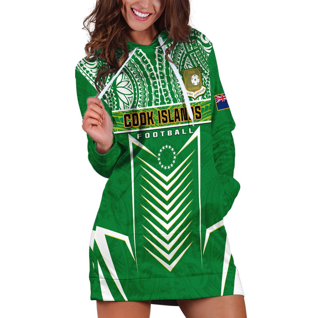 Cook Islands Football Hoodie Dress Go Kuki Airani Polynesian Sporty Style - Wonder Print Shop