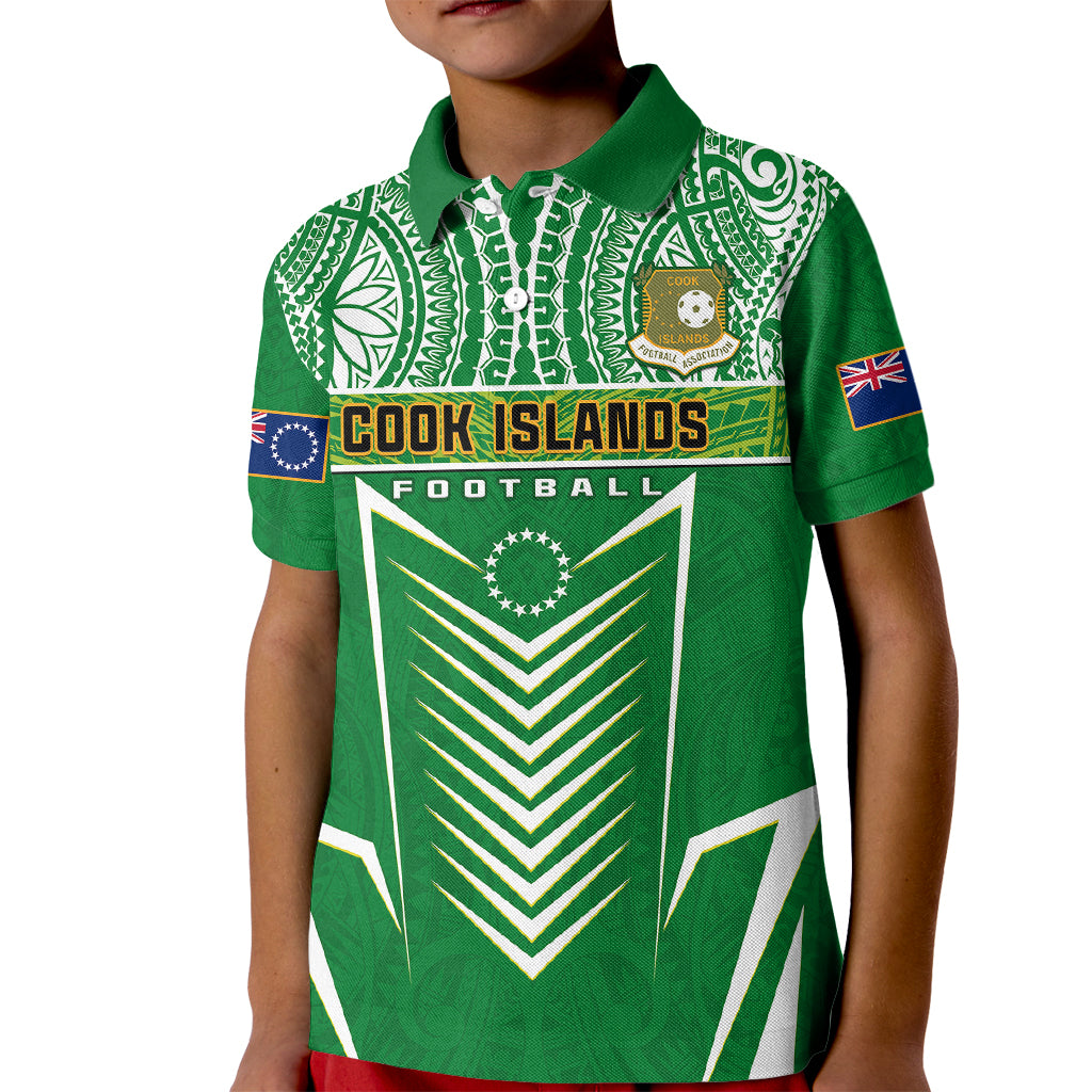 Cook Islands Football Kid Polo Shirt Go Kuki Airani Polynesian Sporty Style - Wonder Print Shop